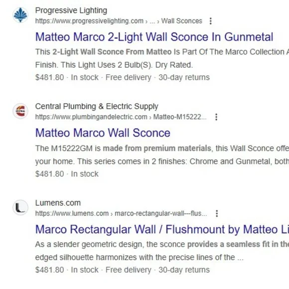 "Marco" Wall Sconce by MATTEO - BRAND NEW IN BOX! 𝟐 𝐚𝐯𝐚𝐢𝐥𝐚𝐛𝐥𝐞 - Picture 7 of 12